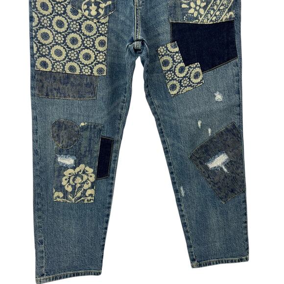 ANTHROPOLOGIE PILCRO The Borrowed Boyfriend Patchwork Jean 28 - Picture 5 of 16